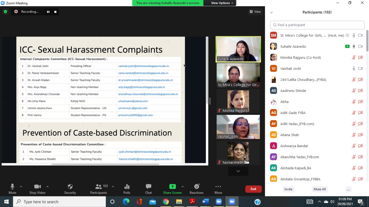 Presentations by College Grievance Redressal Committees